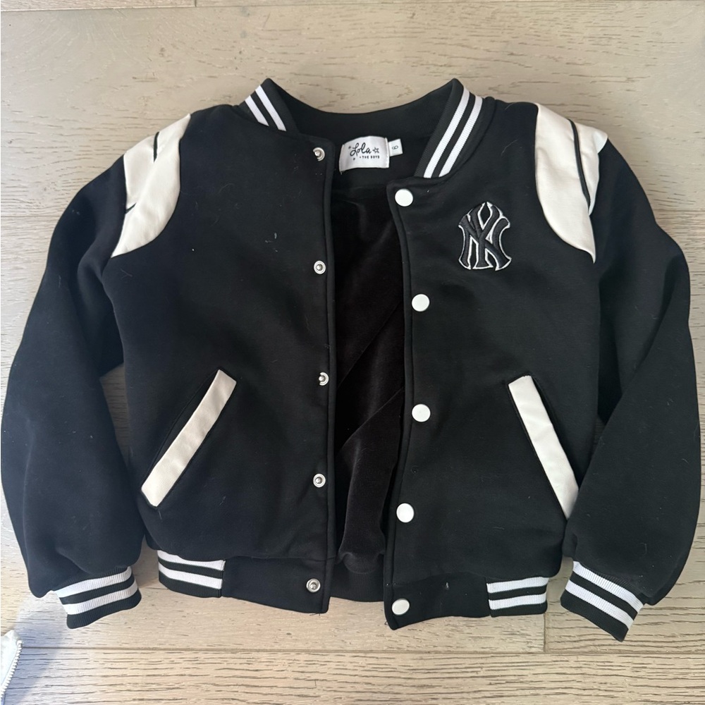 Lola + the boys Black and White Yankees limited edition Snap Jacket